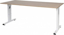 Verstelbaar Bureau - 180x80 Havana Kersen - wit frame