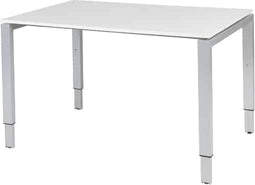 Verstelbaar Bureau - Domino 120x80 wit - alu frame