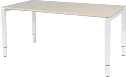 Verstelbaar Bureau - Domino 160x90 Eiken - wit frame