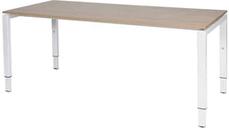 Verstelbaar Bureau - Domino 180x80 Havana Kersen - wit frame