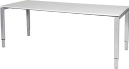 Verstelbaar Bureau - Domino 200x80 wit - alu frame