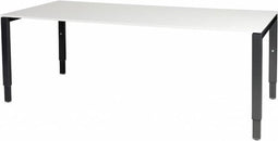 Verstelbaar Bureau - Domino 200x90 wit - zwart frame