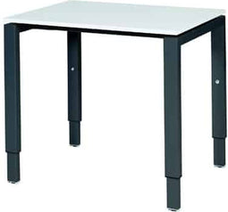 Verstelbaar Bureau - Domino 80x60 grijs - zwart frame