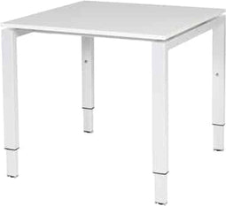 Verstelbaar Bureau - Domino 80x80 grijs - wit frame