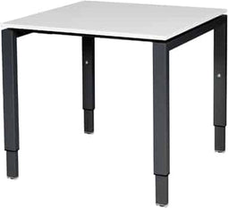 Verstelbaar Bureau - Domino 80x80 grijs - zwart frame