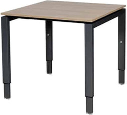 Verstelbaar Bureau - Domino 80x80 Havana Kersen - zwart frame