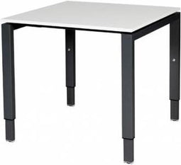 Verstelbaar Bureau - Domino 80x80 wit - zwart frame