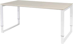 Verstelbaar Bureau - Domino Plus 160x80 Eiken - wit frame