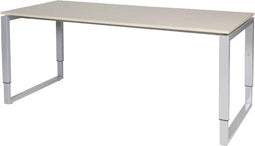 Verstelbaar Bureau - Domino Plus 180x80 Eiken - alu frame