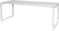 Verstelbaar Bureau - Domino Plus 200x80 wit - wit frame