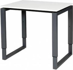 Verstelbaar Bureau - Domino Plus 80x60 wit - zwart frame