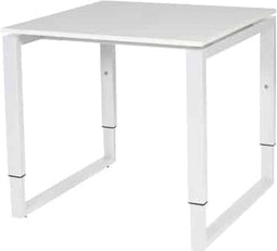 Verstelbaar Bureau - Domino Plus 80x80 grijs - wit frame