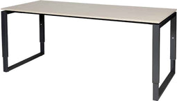 Verstelbaar Bureau - Plus 180x80 Eiken - zwart frame