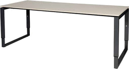 Verstelbaar Bureau - Plus 200x80 grijs - zwart frame