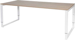 Verstelbaar Bureau - Plus 200x90 Havana Kersen - wit frame