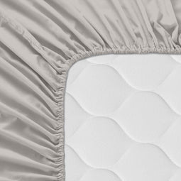Verstelbaar onderlaken HappyFriday BASIC Grijs 90 x 200 x 32 cm