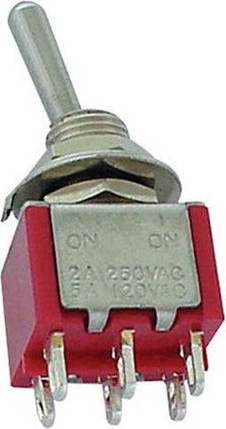 VERTICALE TUIMELSCHAKELAAR DPDT ON-OFF-ON - PCB TYPE (8012IC)