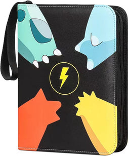 Verzamelmap Geschikt Voor Pokémon - Map Voor 900 Kaarten - 9 Pocket Binder - 50 Pagina's - Zwart Met Pokémonprint