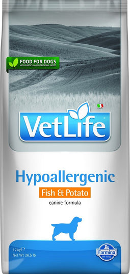 Vet Life hondenvoeding Hypoallergenic Vis met Aardappel 12 kg