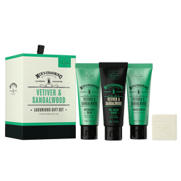 Cadeau set Vetiver & Sandalwood Luxe verzorgingsset "Luxurious" voor heren - Scottish Fine Soaps