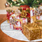 THE TWIDDLERS - Ronde witte pluche kerstboomrok - Kerstaccessoire sneeuweffect 90 cm diameter (1 stuk)