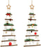 vidaXL - Hangende - kerstbomen - met - topsterren - 2 - st - 42x90 - cm - naturel - tak