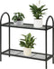Pro Garden Plantenrek/plantentafel - zwart - metaal - opvouwbaar - 60 x 22 x 58 cm
