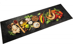 vidaXL - Keukenmat - wasbaar - kruidenprint - 60x180 - cm - fluweel