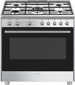 SMEG CX91GMXNLK - Gasfornuis - 90 cm - 5 kookzones - RVS