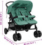 vidaXL - Tweelingkinderwagen - staal - groen