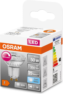OSRAM LED reflectorlamp - Lampvoet: GU10 - Koel wit - 4000 K - 5,50 W - LED SUPERSTAR PAR16