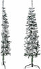 vidaXL - Kunstkerstboom - half - met - sneeuw - smal - 120 - cm