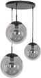 Steinhauer Bollique - hanglamp - 3 glazen bollen - zwart - Ø 40cm - E27 - 3123ZW