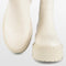 PS Poelman Kimmy - Dames Leren Chunky Chelsea Enkellaarzen - Beige Crème Wit - Maat 36