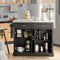SoBuy FKW71-Sch - Keukeneiland - Uitbreidbaar Werkblad 115x92x46-71 cm - Zwart