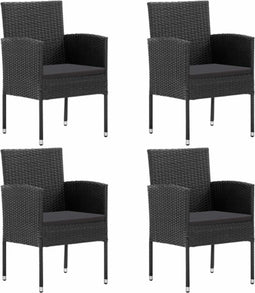vidaXL - Tuinstoelen - 4 - st - poly - rattan - zwart
