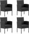 vidaXL - Tuinstoelen - 4 - st - poly - rattan - zwart