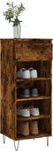 vidaXL - Schoenenkast - 40x36x105 - cm - bewerkt - hout - gerookt - eikenkleurig