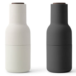 Menu New Norm Bottlegrinder Peper- en zoutmolen - Zwart/Lichgrijs - Set van 2 stuks