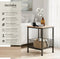 tectake® Grimsby - Bijzettafel - Industrieel design - 2 niveaus - Zwart metalen frame - Lichtbruin