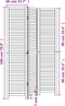 vidaXL - Kamerscherm - met - 3 - panelen - massief - paulowniahout - wit