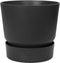 Elho Greenville Rond 25 - Bloempot voor Buiten met Waterreservoir - 100% Gerecycled Plastic - Ø 24.5 x H 23.3 cm - Living black