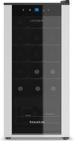 Taurus Chanson 18 Thermo-elektrische wijnkoeler Vrijstaand Zwart, Zilver 18 fles(sen)