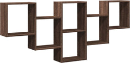 vidaXL - Wandschap - 159x18x66 - cm - bewerkt - hout - bruin - eikenkleurig