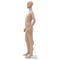 vidaXL - Etalagepop - kind - met - glazen - voet - 140 - cm - beige