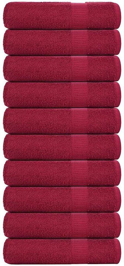 vidaXL - Handdoeken - 10 - st - 50x100 - cm - 360 - g/m² - 100% - katoen - bordeauxrood