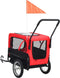 vidaXL - Huisdierenfietskar - en - joggingbuggy - 2-in-1 - rood - en - zwart