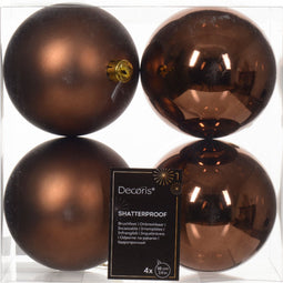 Kerstbal kunststof d10 cm esprss 4st kerst