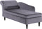 LUIRO - Chaise longue - Donkergrijs - Linkerzijde - Fluweel