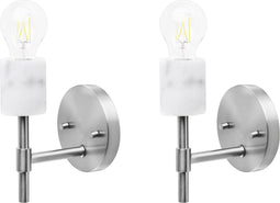 ARMERIA - Wandlamp set van 2 - Zilver - Metaal